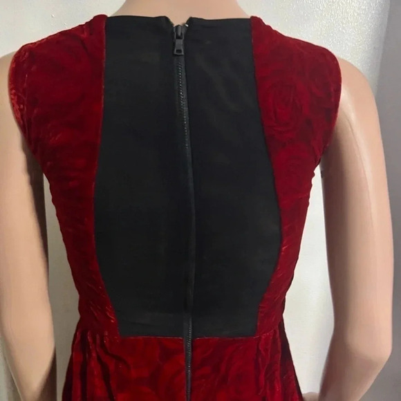 ALICE + OLIVIA Women’s Velvet Red Rose Dress - Picture 9 of 16